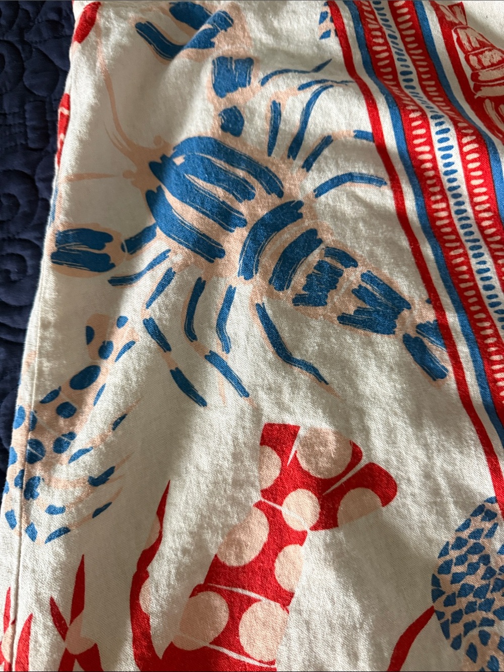 Rachel Zoe Red and Blue Nautical Print MIDI Skirt - Picture 2 of 5